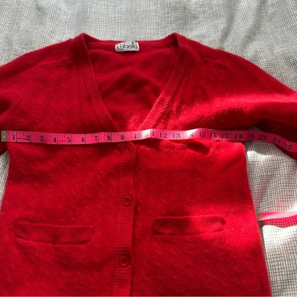 Vintage Rafaella Red Wool Knit Cardigan - Picture 8 of 10